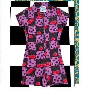 Omighty cherry check Playsuit